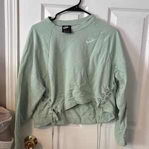 Nike Women's Light Green side Lace-Up Sweatshirt